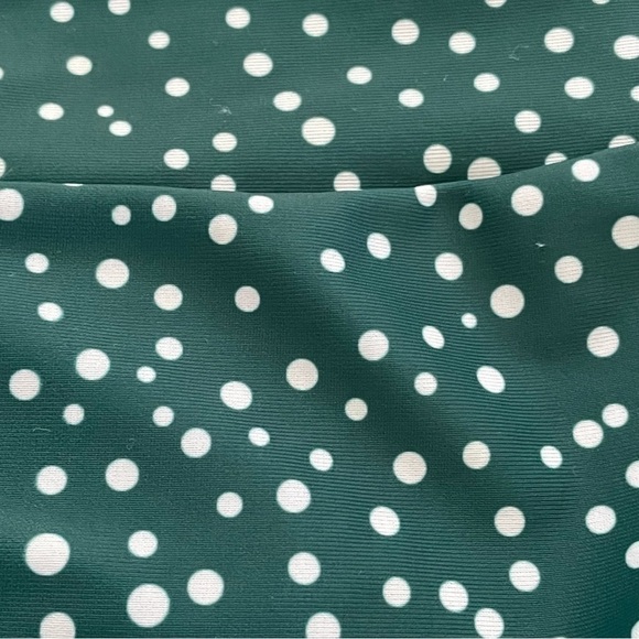 High Waisted Bikini Size M Polka Dots Green & White Stretchy Great Condition - Picture 2 of 10